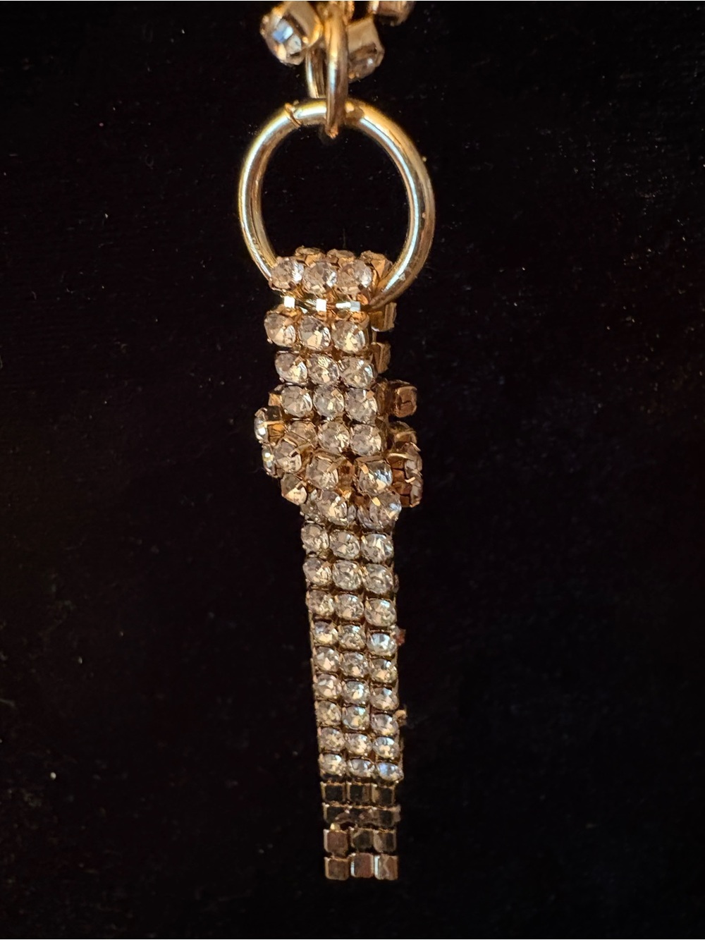 A New Day Gold Rhinestone Knot Pendant Long Necklace - Picture 3 of 3